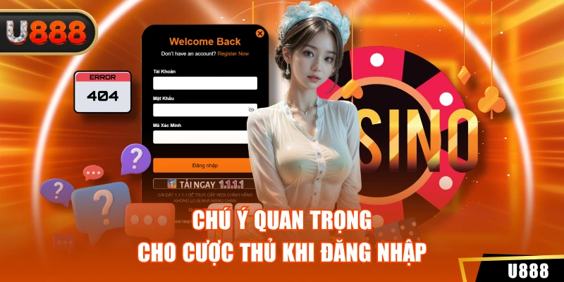 Đăng Nhập U888 3 Chú ý quan trọng cho cược thủ khi đăng nhập